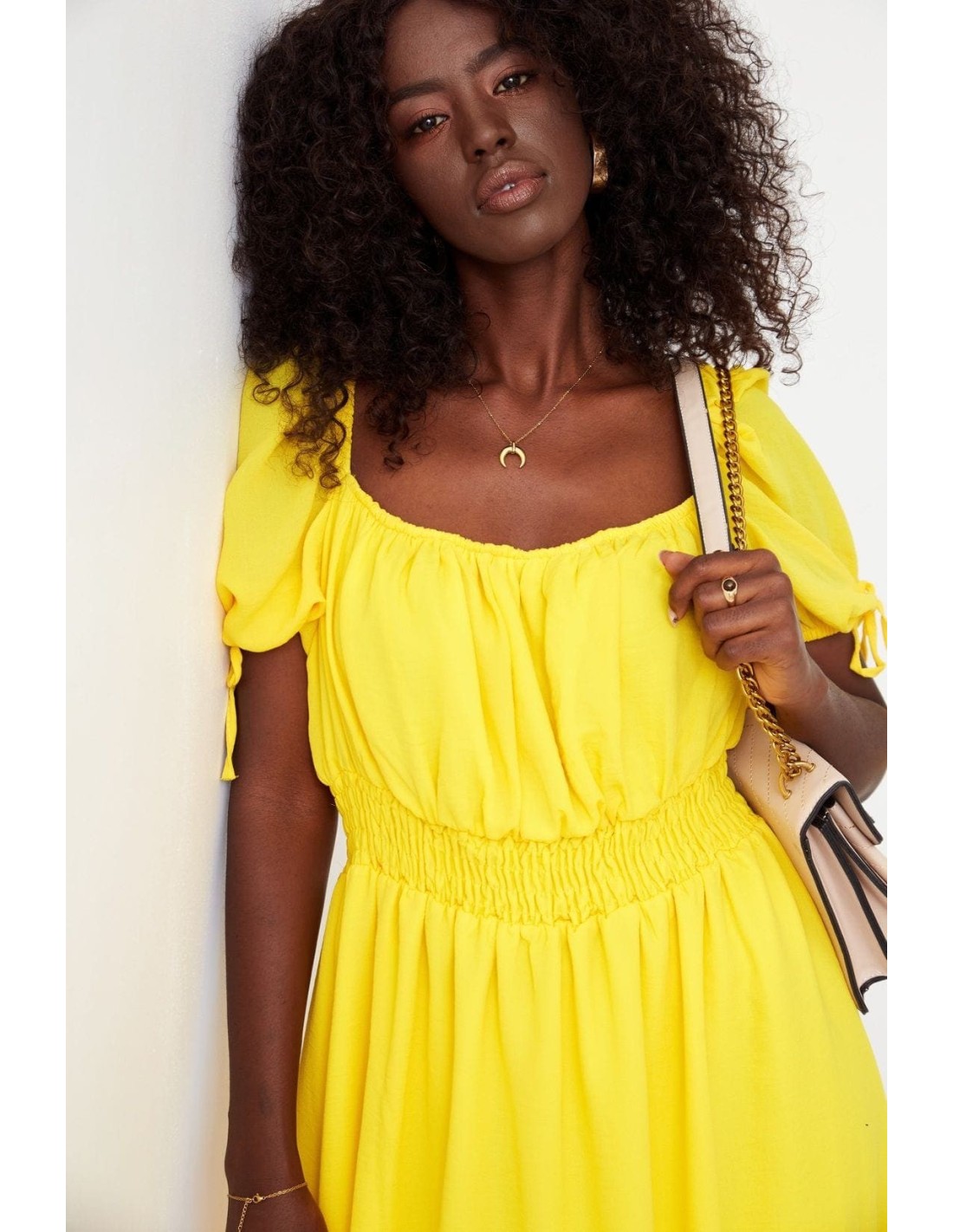 Airy yellow Spanish dress 03045 - Online store - Boutique